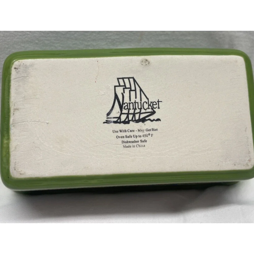 NANTUCKET Mini Loaf Bread Stoneware Baking Dish Happy Holidays Christmas Decor